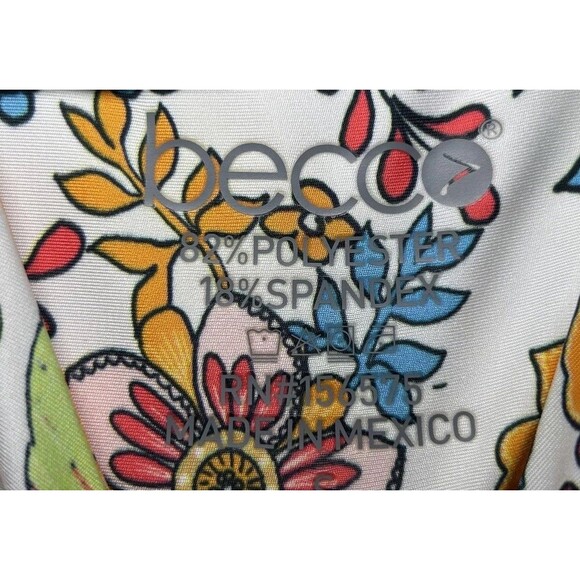 Becco Tank Top Women's Small Multicolor Floral High Neck Cropped Summer NWOT - Picture 2 of 3
